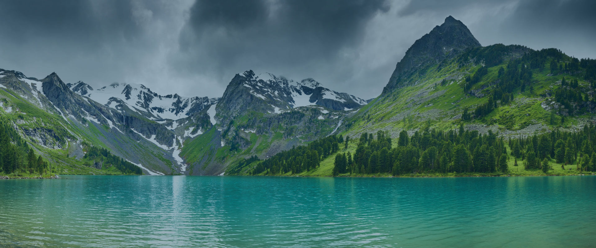 View of alpine lake